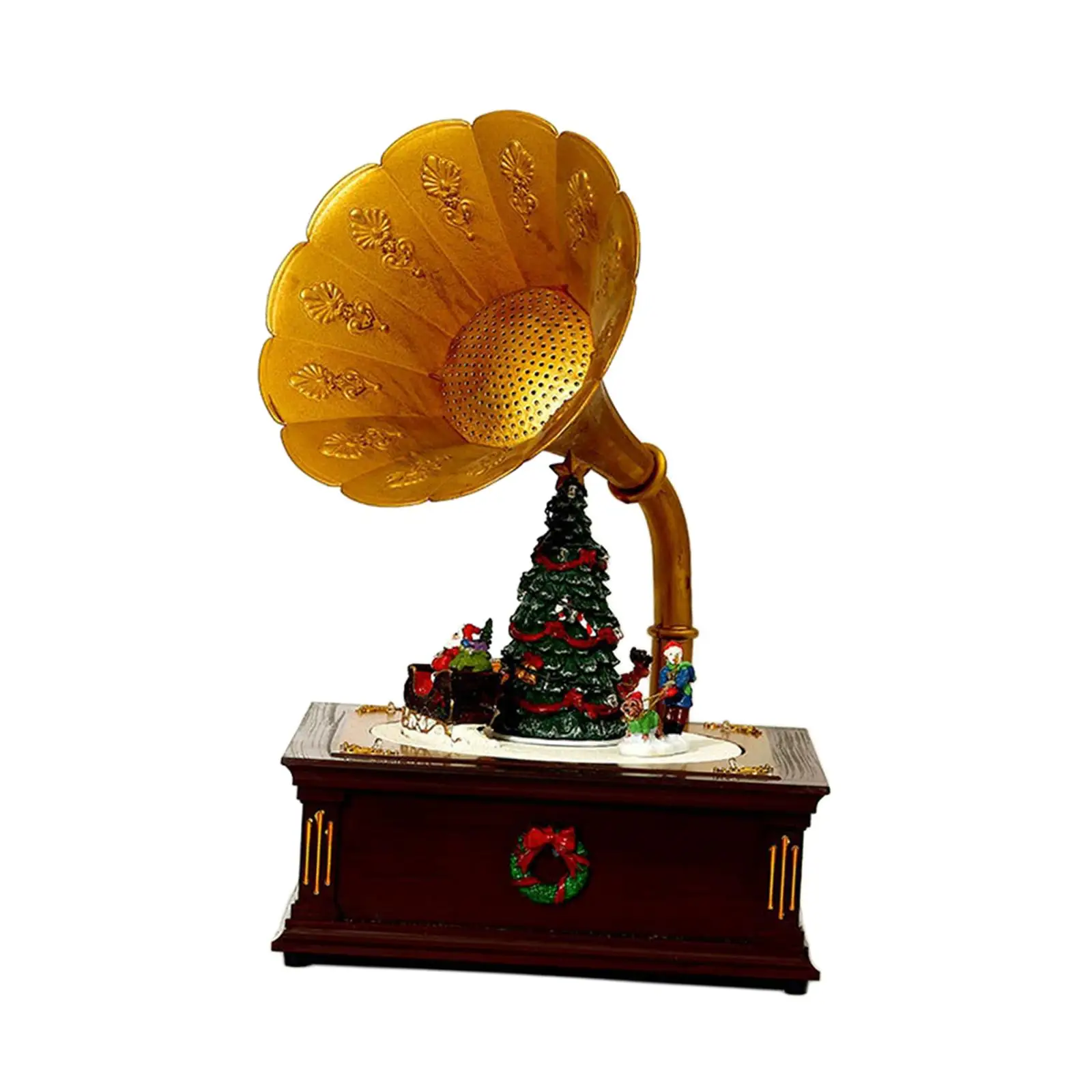 Lighted Christmas Music Box Toy Xmas Musical Box for Home Desktop Decoration