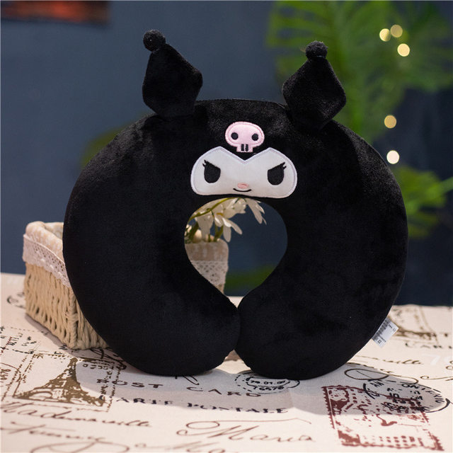 Oreiller Cervical Kuromi En Forme De U - Peluche Anime Pour Voyage Et Bureau