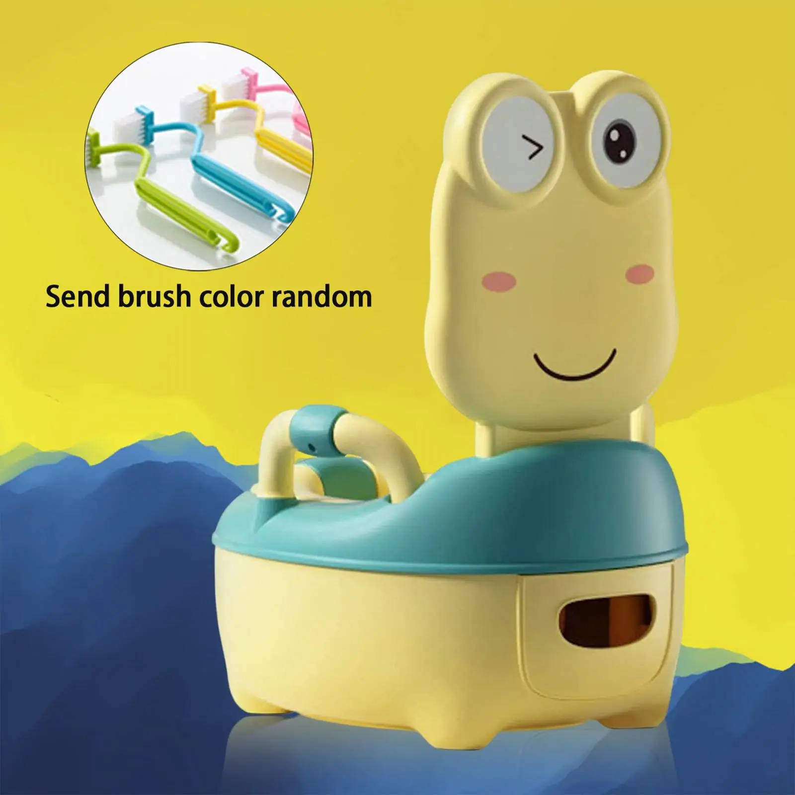 baby Toilet Seat potty Chair, Toilet Training Seat Pot Removable Container with Random brush for Babies