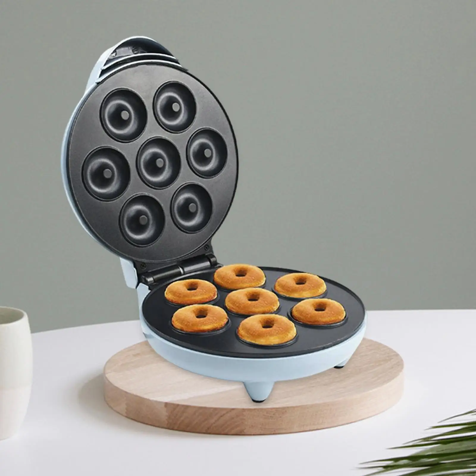 Mini Donut Maker Nonstick Baking Tool Automatic Heating Egg Cake Bread Baking Machine for Bakery Commercial Use Home DIY Cooking
