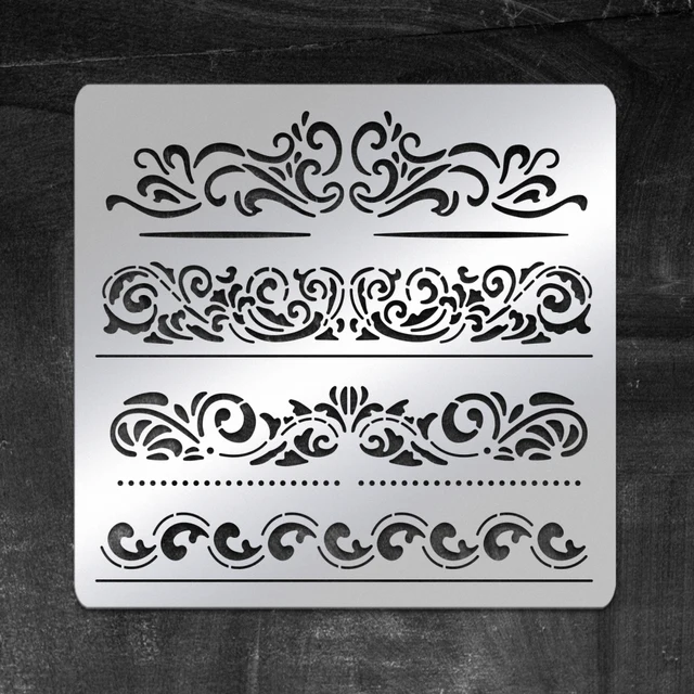 4x7 Inch Border Metal Stencils Template for Wood carving, Drawings and  Woodburning, Engraving and Scrapbooking Project