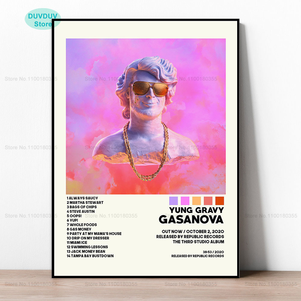 Музыкальный альбом Yung Gravy Gasanova рэпер певец Современная Картина на  холсте постер HD Печать Настенная картина Декор для дома комнаты |  AliExpress