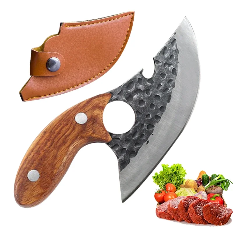 Description Picture 2 of itemBoning Knife for Meat Cutting Small Meat Knife With Bottle Opener  Hand Forged Full Tang Knife for Kitchen Chef Knife