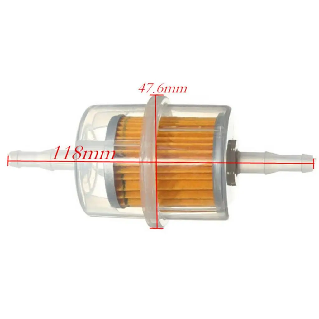 Motorcycle Car Inline Fuel Gasoline Filter Large Universal Fit 6mm 8mm