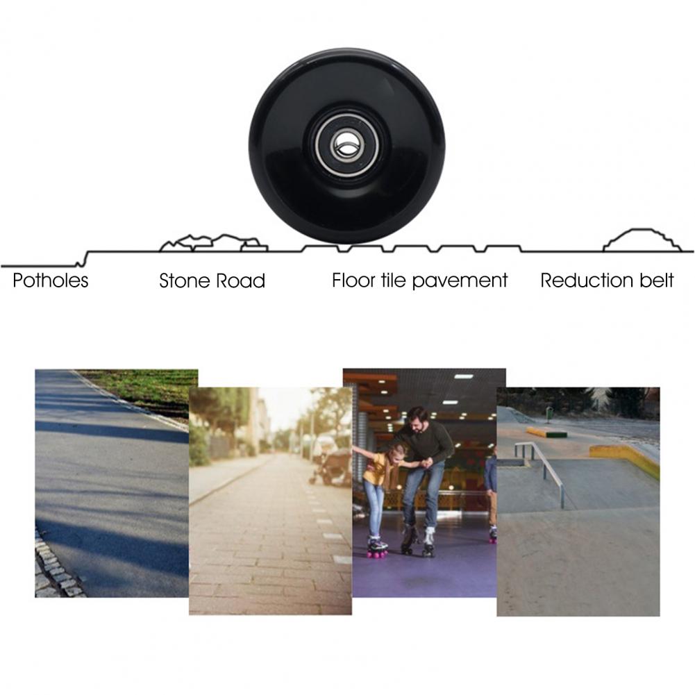 Generic 1 4 8Pcs Skate Wheels Faux Leather Shockproof Skating Rollers