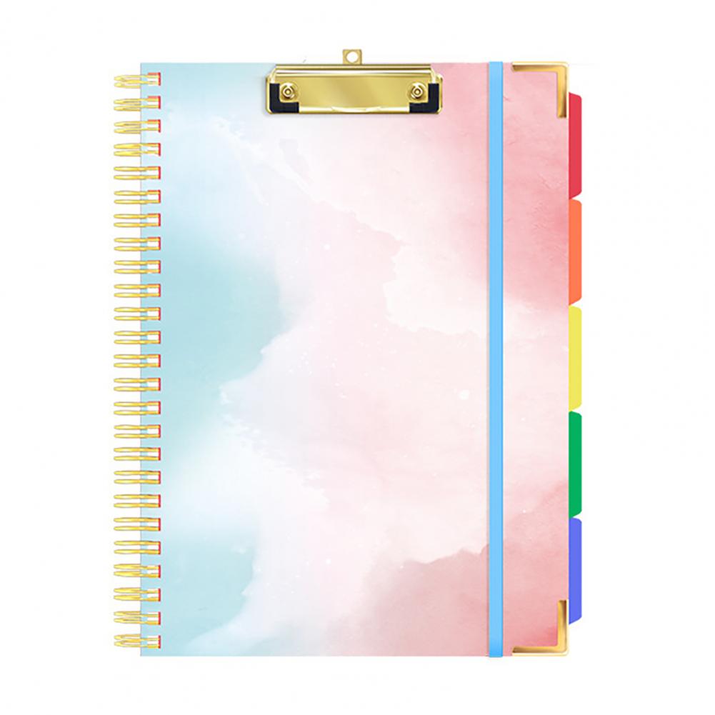 Folio Clipboard com Notepad Recarregável, Etiqueta Colorida,