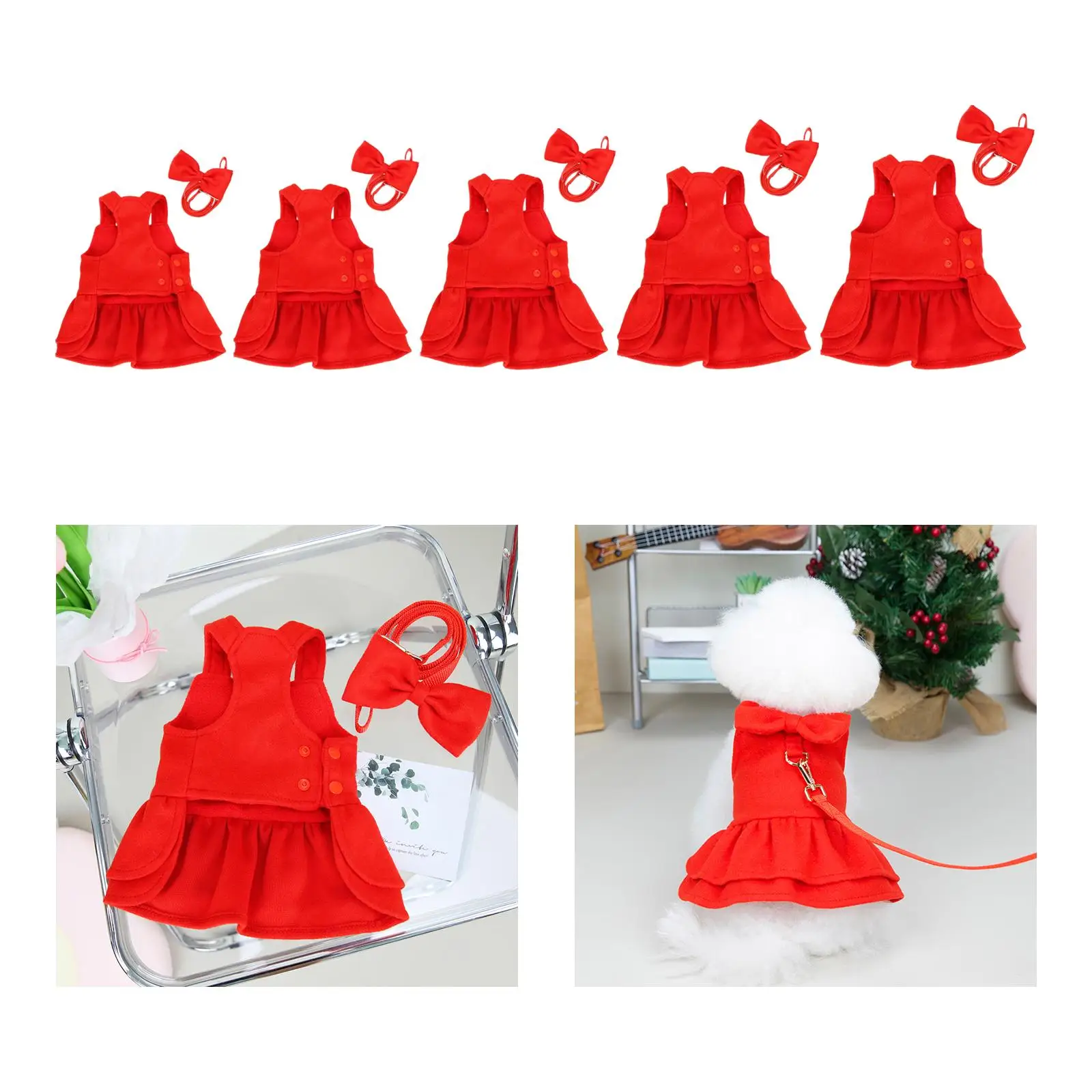 dog Dresses Pet Clothes Doggie Apparel Clothing Pet Christmas Dress Outfit for Small dog Thanksgiving Christmas Holiday