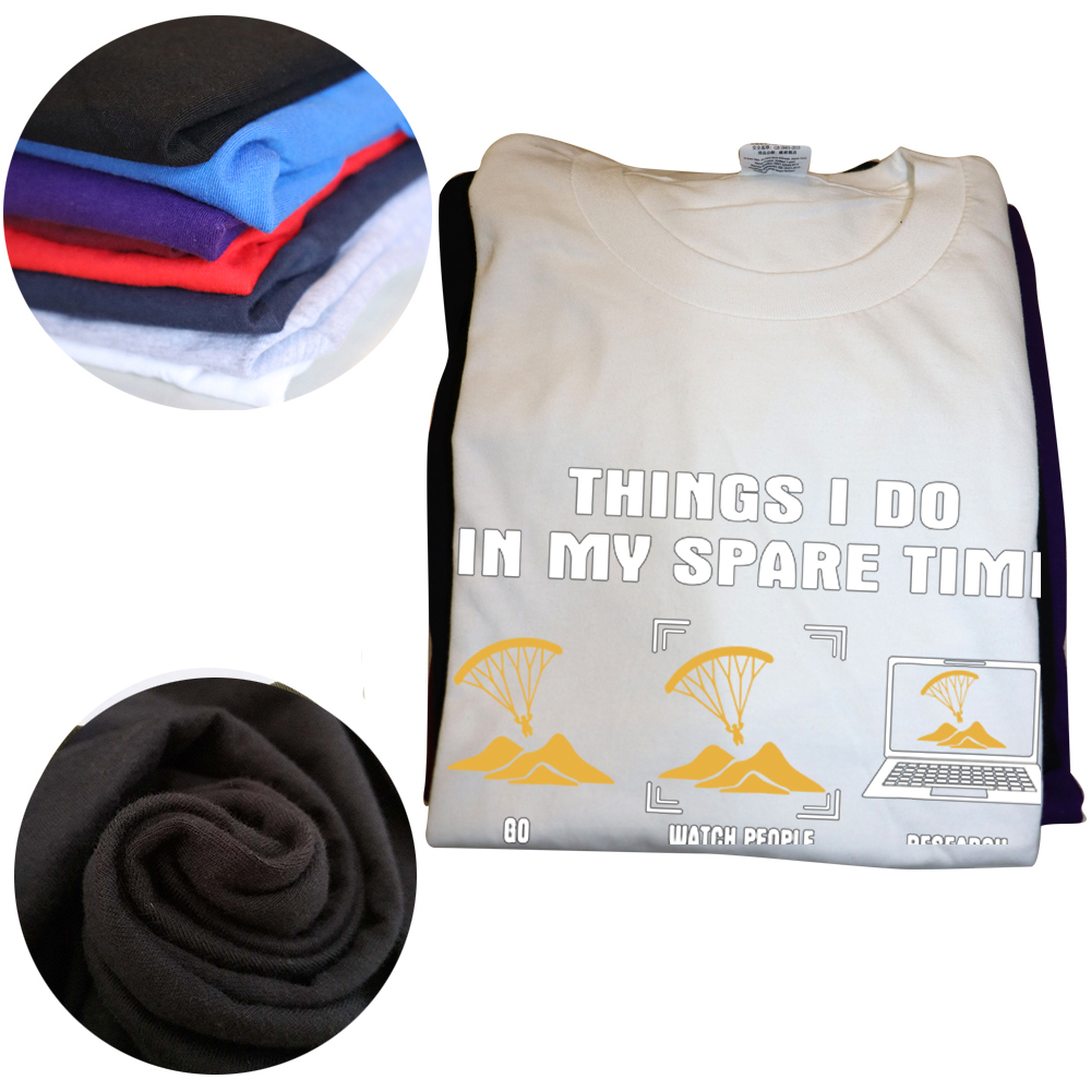 Lustiges 6-Dinge-T-Shirt „I Do In My Spare Time“ für Paragliding, Sommerstil, Grafik, Streetwear, kurzärmelig, Geburtstagsgeschenke – Detail 4