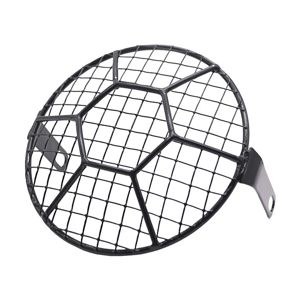 Motorcycle Headlight Football Grill Cover Mask Metal Wire Mesh Side Mount Vintage Classic for Honda CG125