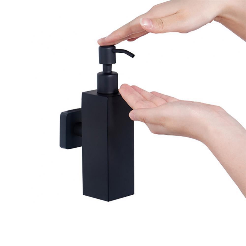 Description Picture 6 of itemSoap Dispenser 200ml Wall Mounted Pumps Stainless Steel Lotion Pump Home BathRoom Black Coated Round Bathroom Accessories