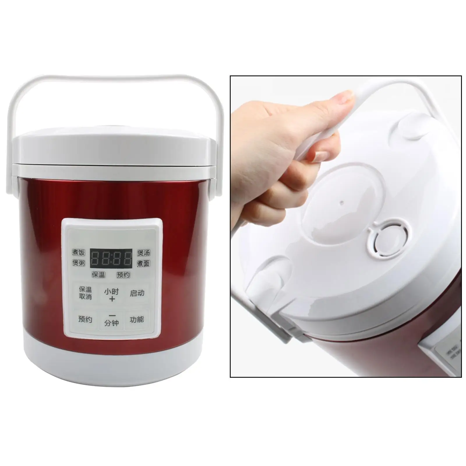 12V/24W 1.6L Electric Portable Multifunctional Rice Cooker Food Steamer Travel Portable Cooking Heating Meal Cooking Pots