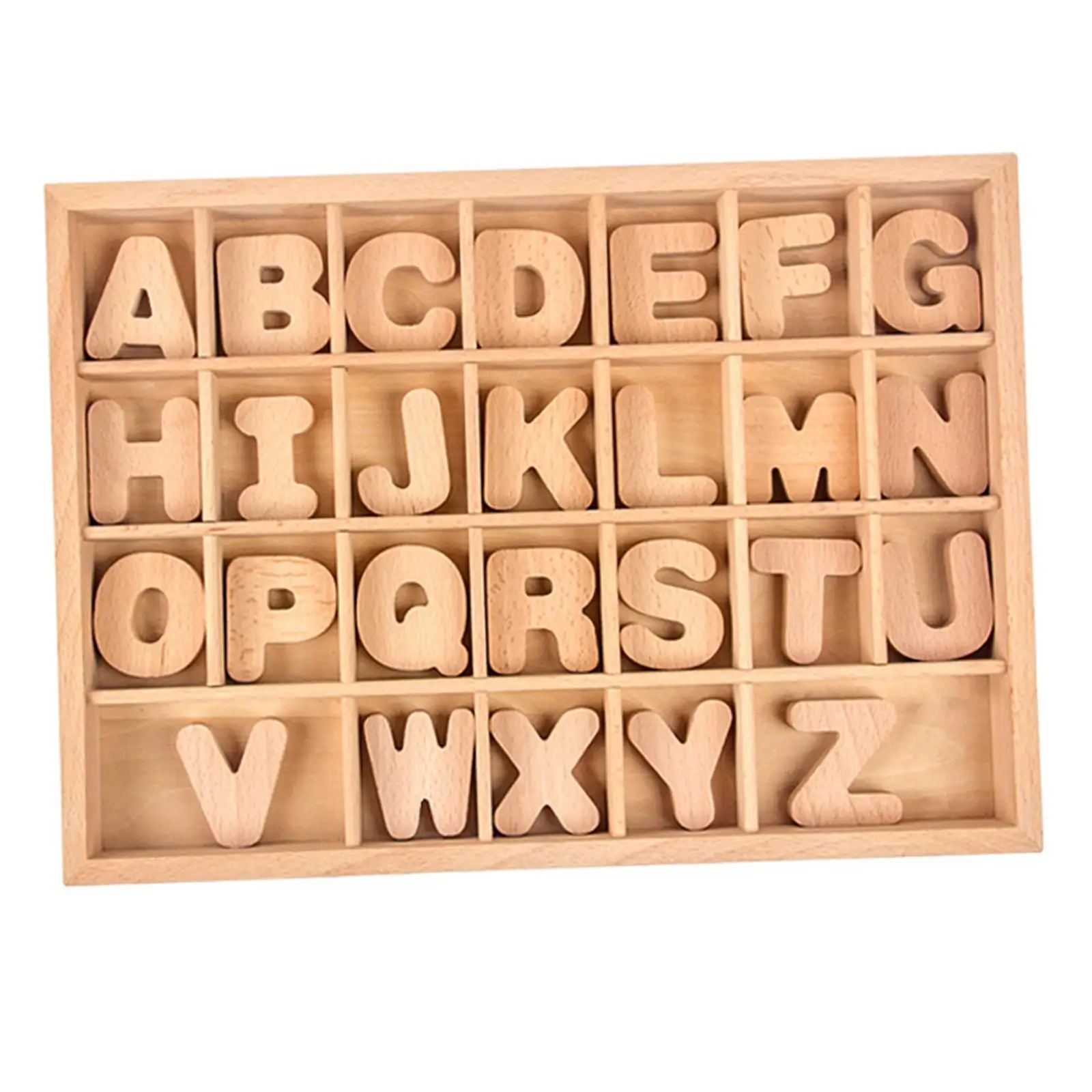 Wooden Alphabet Letter Blocks Montessori Educational Toys Teaching Aids Learning