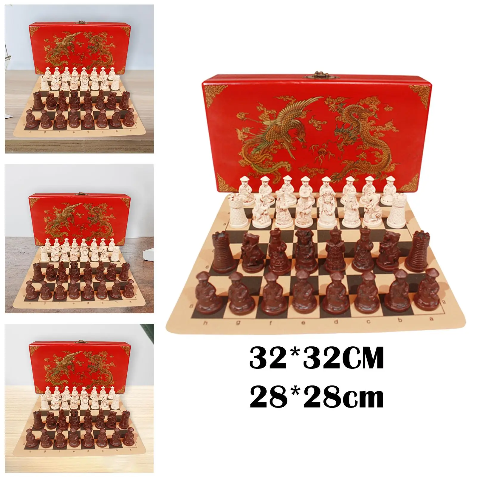 Handmade Chess Set Deluxe Wooden Chess Board Chess Pieces for Adults Indoor Game Entertainment Travel Enjoy Leisure Time