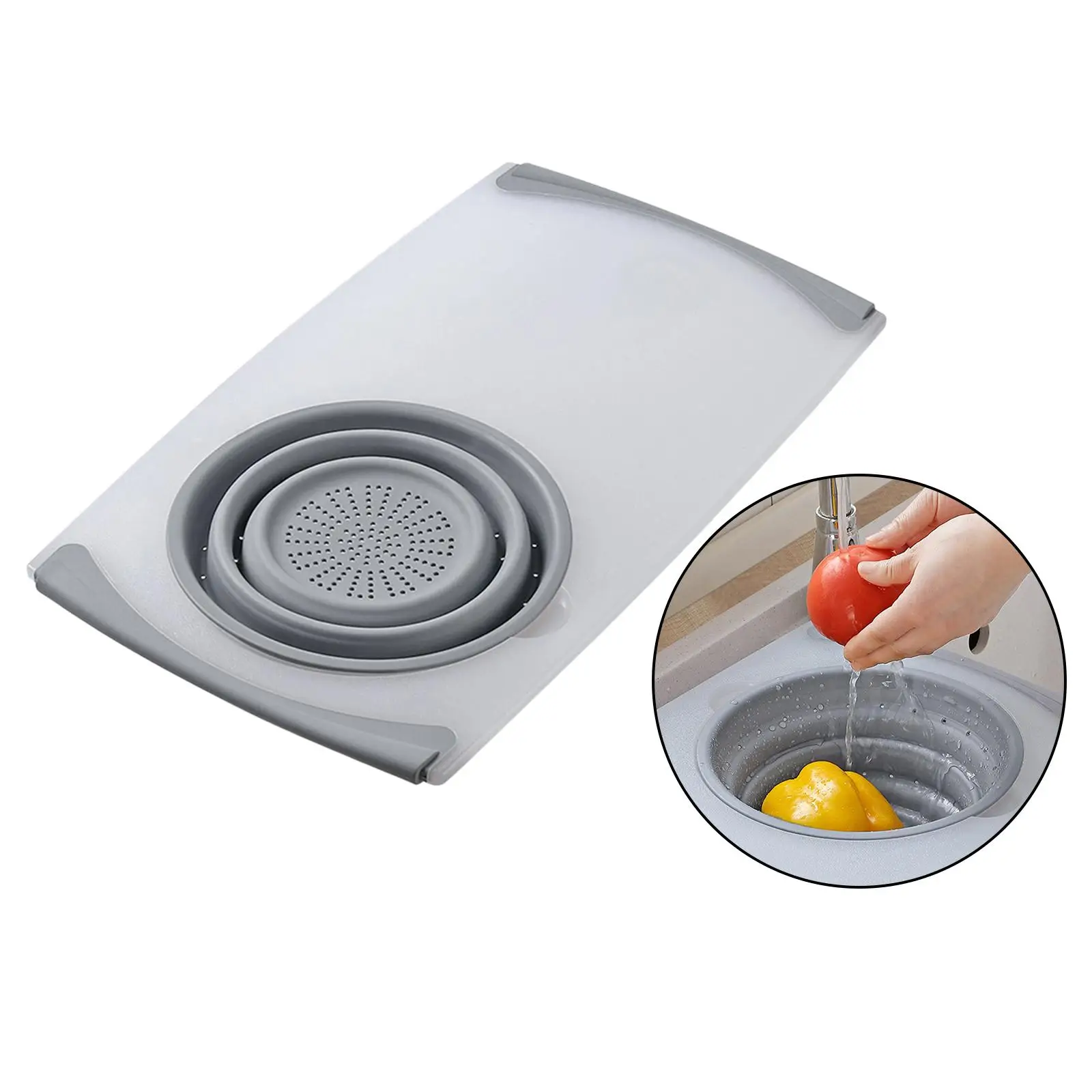 Cutting Board Sink Collapsible Drain Basket Fruit Non- Kitchen Gadget