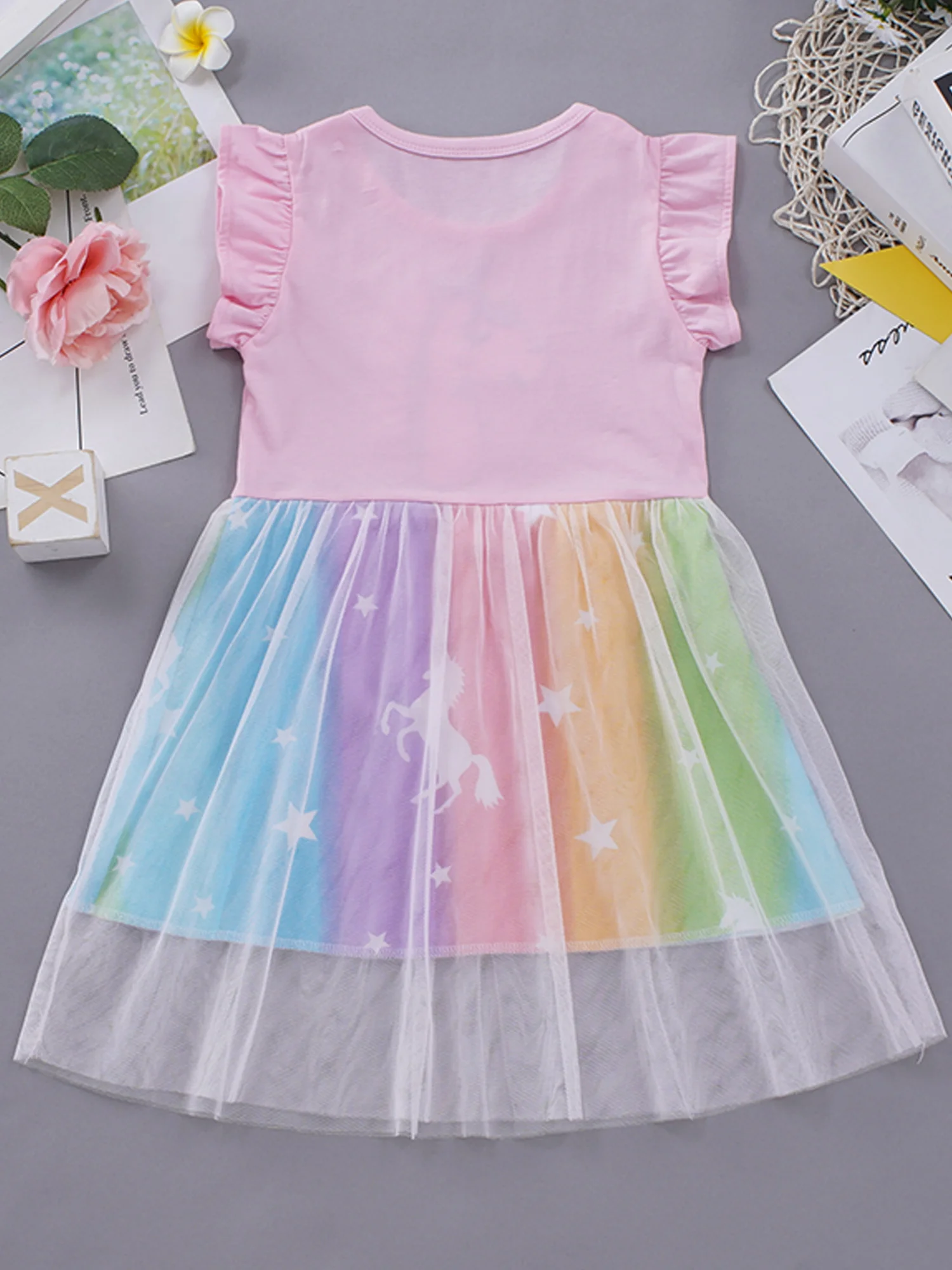Unicorn Summer Party Princess Dresses With Flying Sleeves