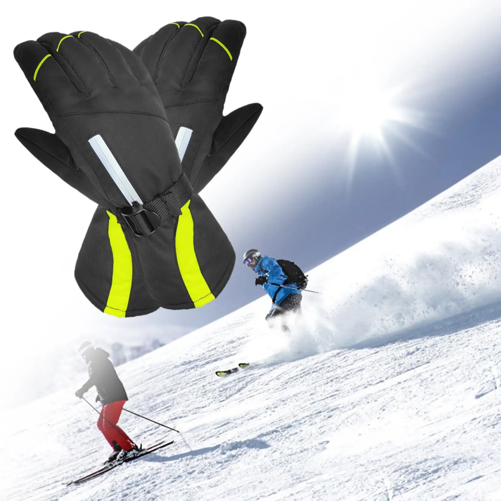 Waterproof Winter Gloves, Touch Screen Warm , Snow Thermal Gloves Non Slip Adjustable for Women Men  Activities Biking