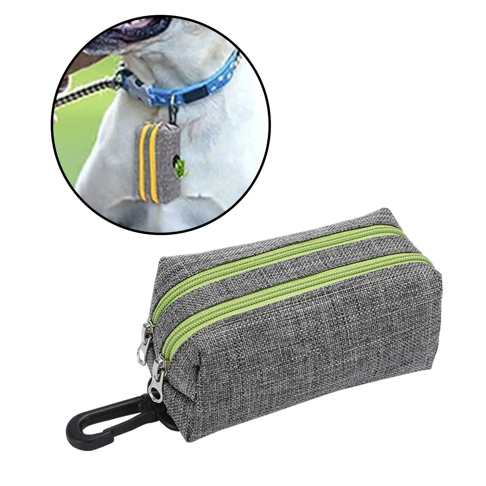 Dog Waste Bag Holder Zipper Closure Lightweight Durable Travel Garbage Bag Pickup Bag for Running Outdoor Walking Camping