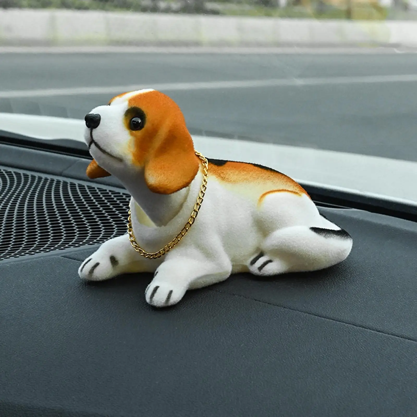 Cute Bobble Head Dog Figurine Model Puppy for Car Dashboard Ornament Toys