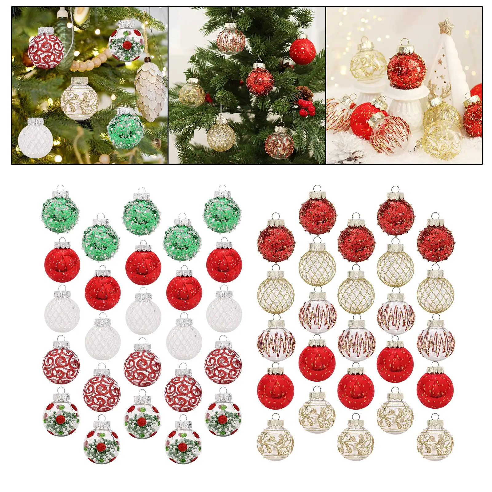 25 Pieces Christmas Ball Ornaments Christmas Tree Decorations for Ceiling