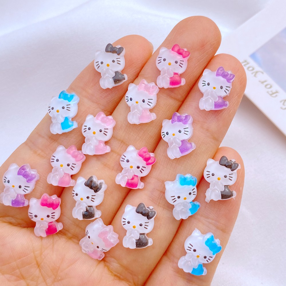 Best of 50 Pieces Of Kawaii Cartoon Bowknot Cat Nail Art Charm Flower Sweet 3D Nail Art Decoration Charm Luxury DIY Accessories Reviews & Tips - Image 4