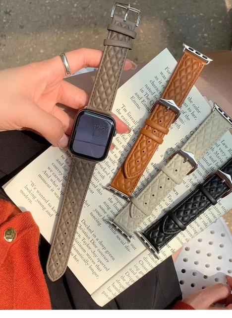 Luxury Leather Strap For Apple Watch Ultra 49mm 41mm 45mm 38 42MM