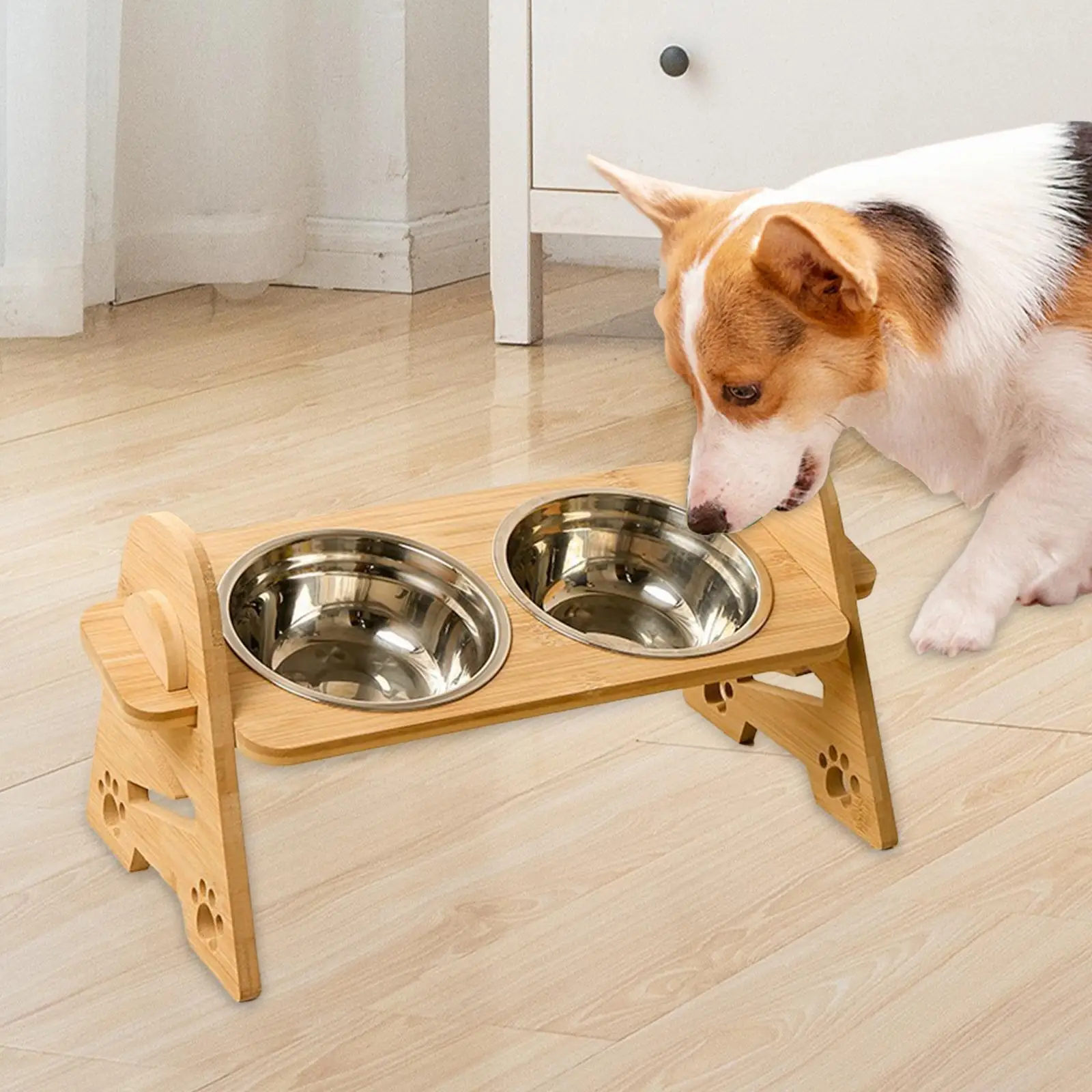 Elevated Dog Bowls Nonslip Water Drinking Bowl Pet Food and Water Bowl Combo