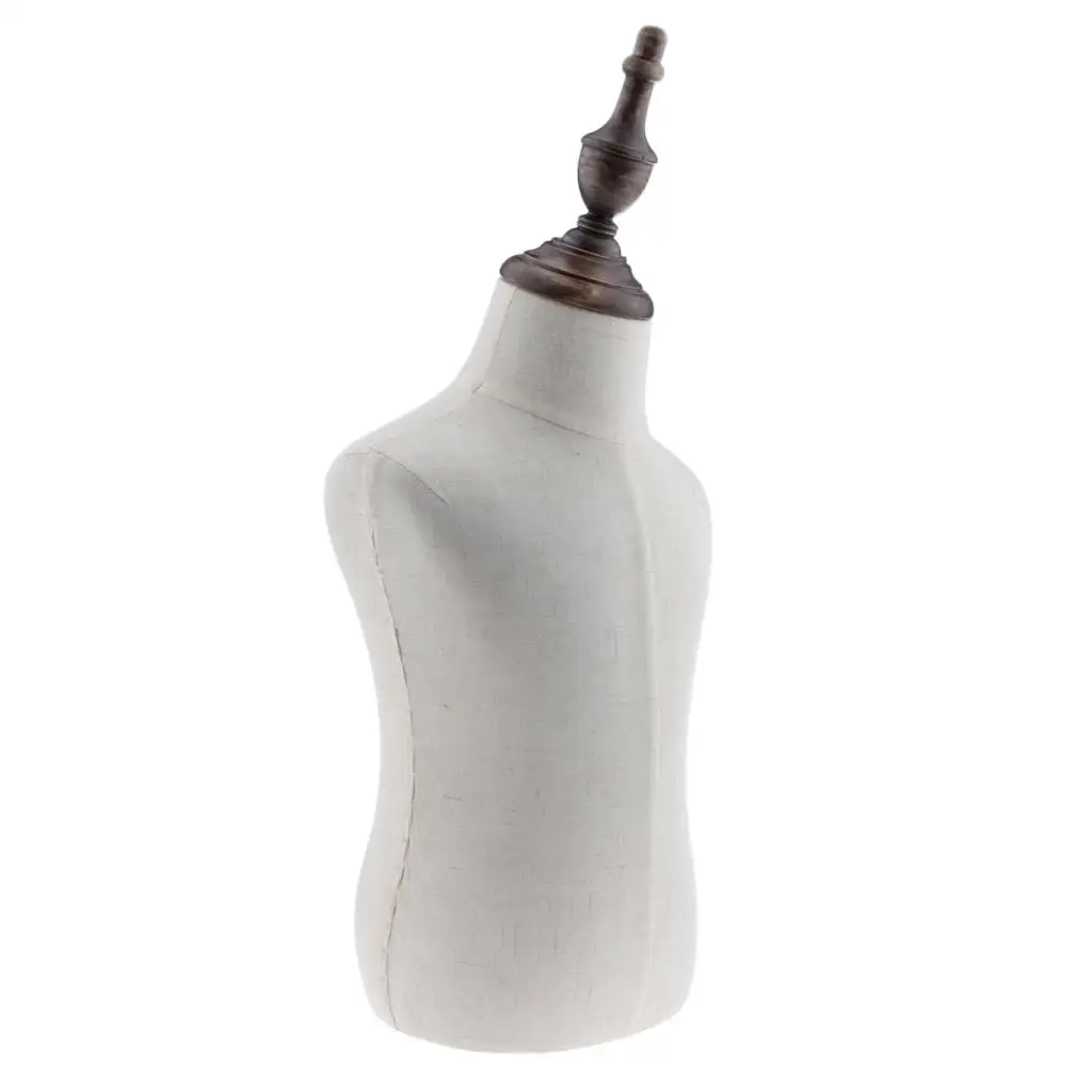 Kid Infant White Dress Torso Linen Cover Durable Plastic Body 