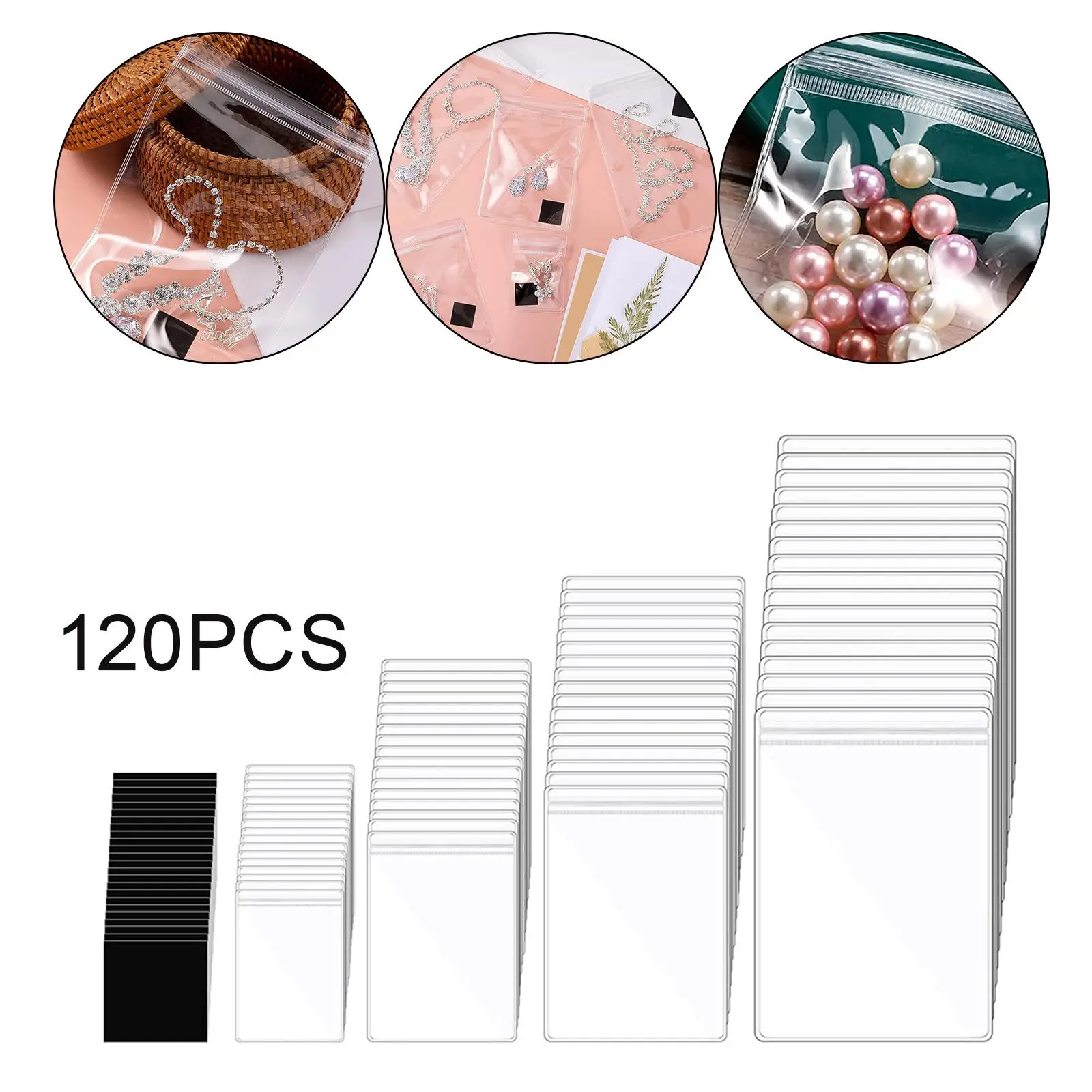 Storage Seal Bags with Antioxidation Sheets Clear Resealable PVC for Jewelry