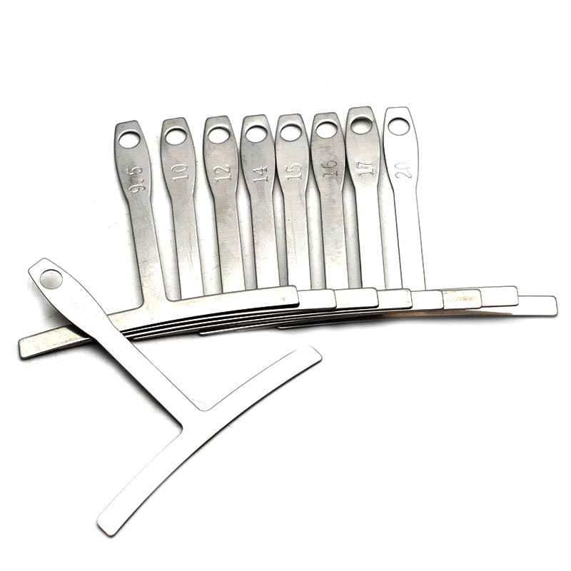 9 Stück Gitarre unter Saiten radius Gauge Hals gekerbt gerade Kante Builder messen Edelstahl Gitarre Builder Gitarrenbauer Werkzeuge – Detail 4