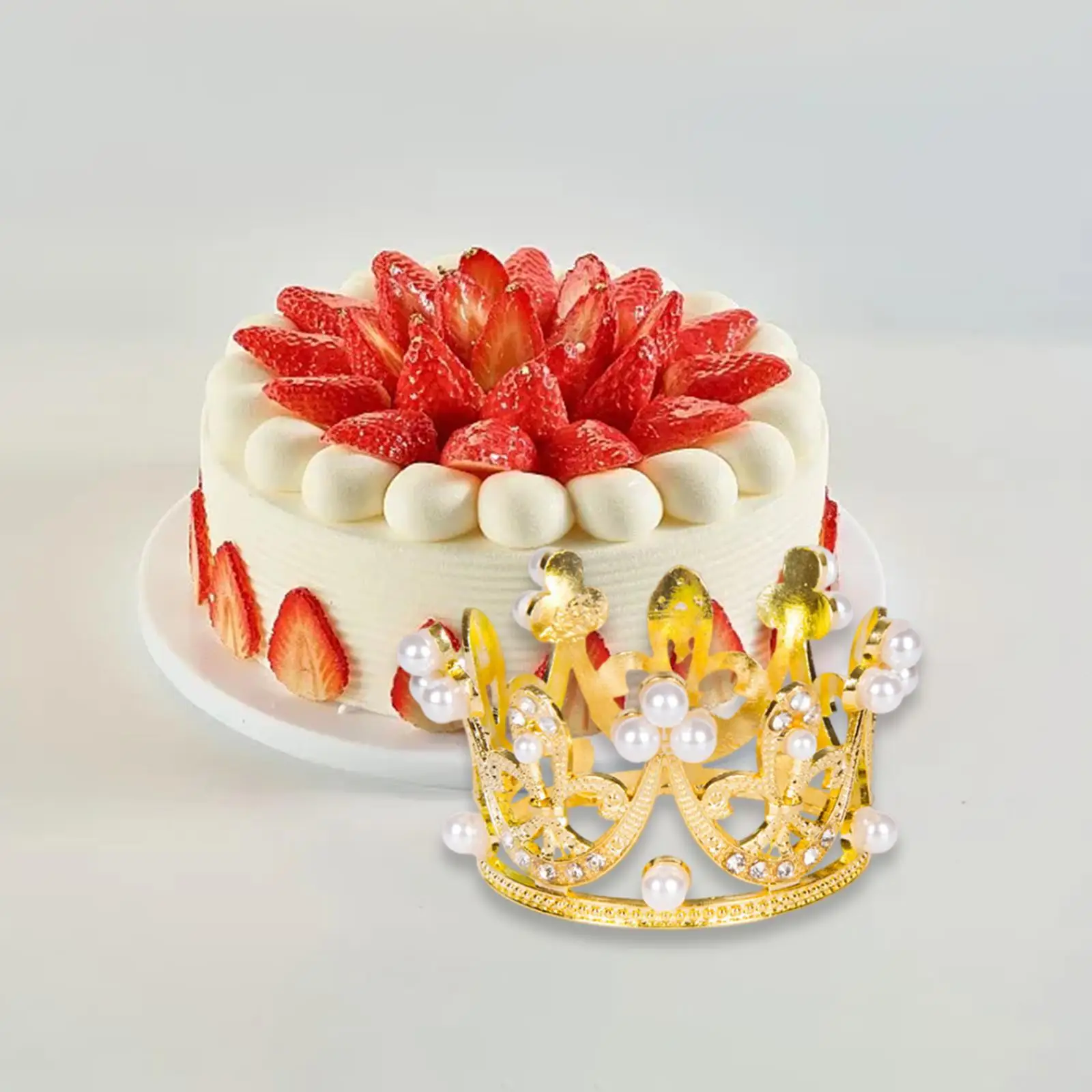 Crown Cake Topper Fashion Gift Costume Photo Prop Headdress Cake Topper for Themed Parties Birthday Wedding Supplies
