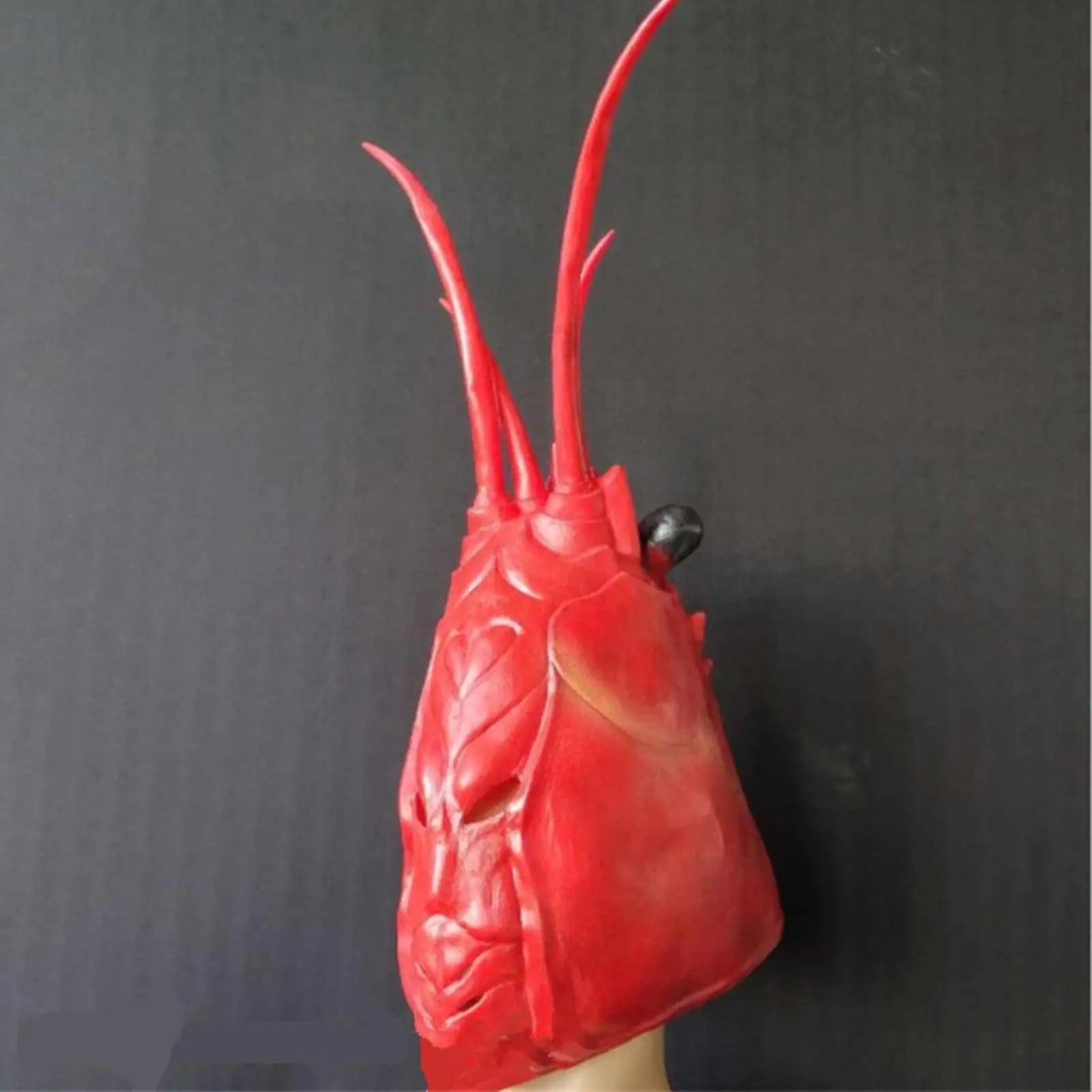 Halloween Lobster Headgear Costume Cosplay Fancy Full Face Cover Latex for Halloween Masquerade Holiday Props Decoration