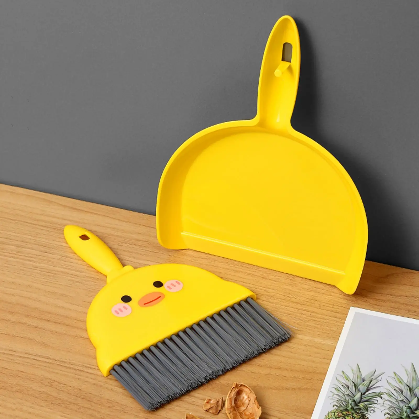 Mini Broom and Dustpan Set Desktop Pretend Play Toy for for Little Housekeeping Helper Sets Gift for Home Bedroom Living Room