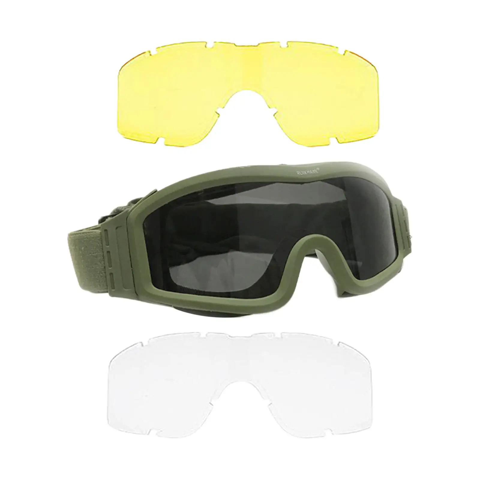 Black Transparent Yellow Goggles Glasses  Scratch Resistant Adjustable Windproof for Mountaineering Riding Shooting Cycling 