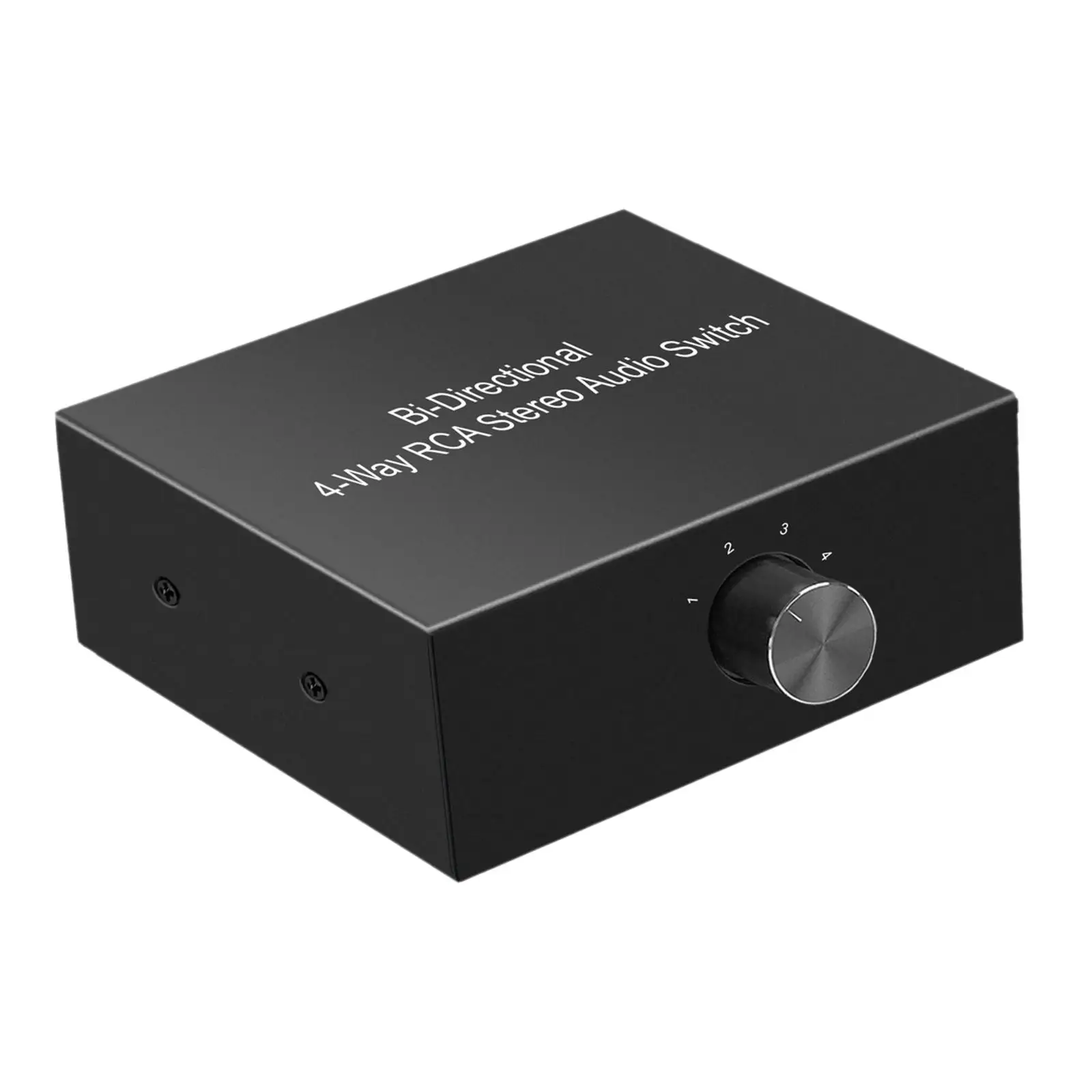 4 Ports Bi-directional R L RCA Audio Switcher Box Plug and Play Audio Switch Splitter Distributor for Game Console Headphone TV