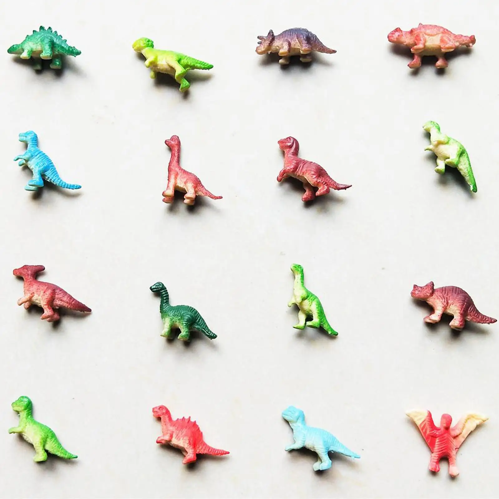 16x Little Dinosaur Figurine Play and Display Mini Dinosaur Toys for Birthday Dinosaur Theme Party Baby Shower Boy and Girls