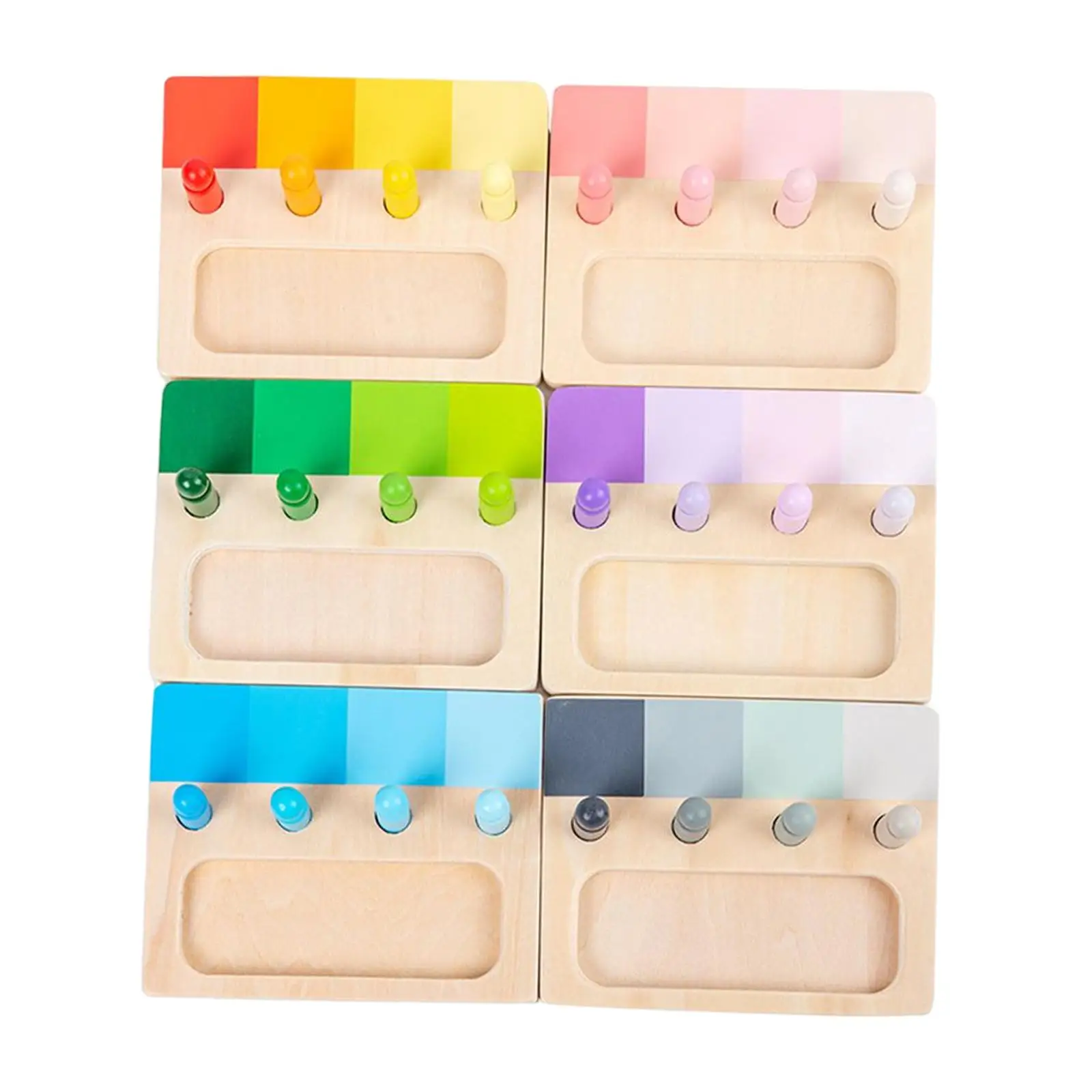 6 Pieces Color palette Wood Early Learning Toys for Teaching Interaction