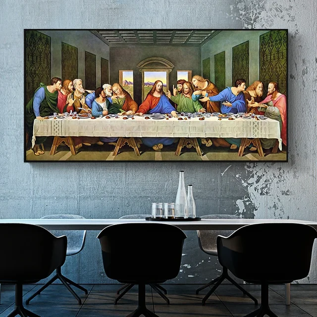 Jesus Last Supper Wall Decor Embroidery Vintage Framed Art online 23 x 19 Hanging