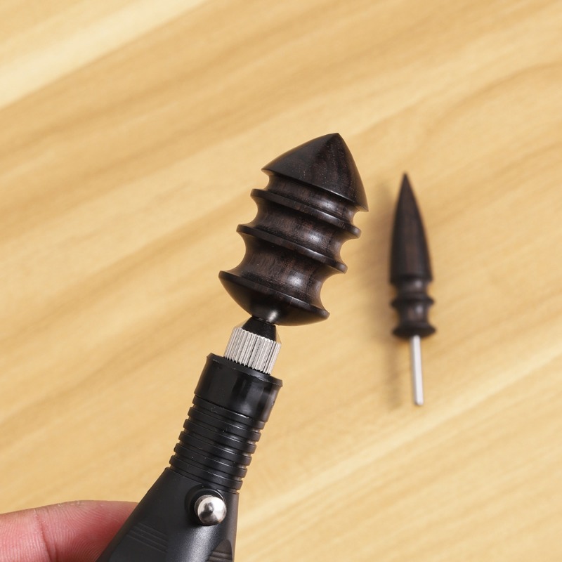 Ebony Leather Electric Grinding Bit Head Polishing Edge Burnisher Tool Craft DIY Leather Grinding Tool Sandalwood Head Burnisher