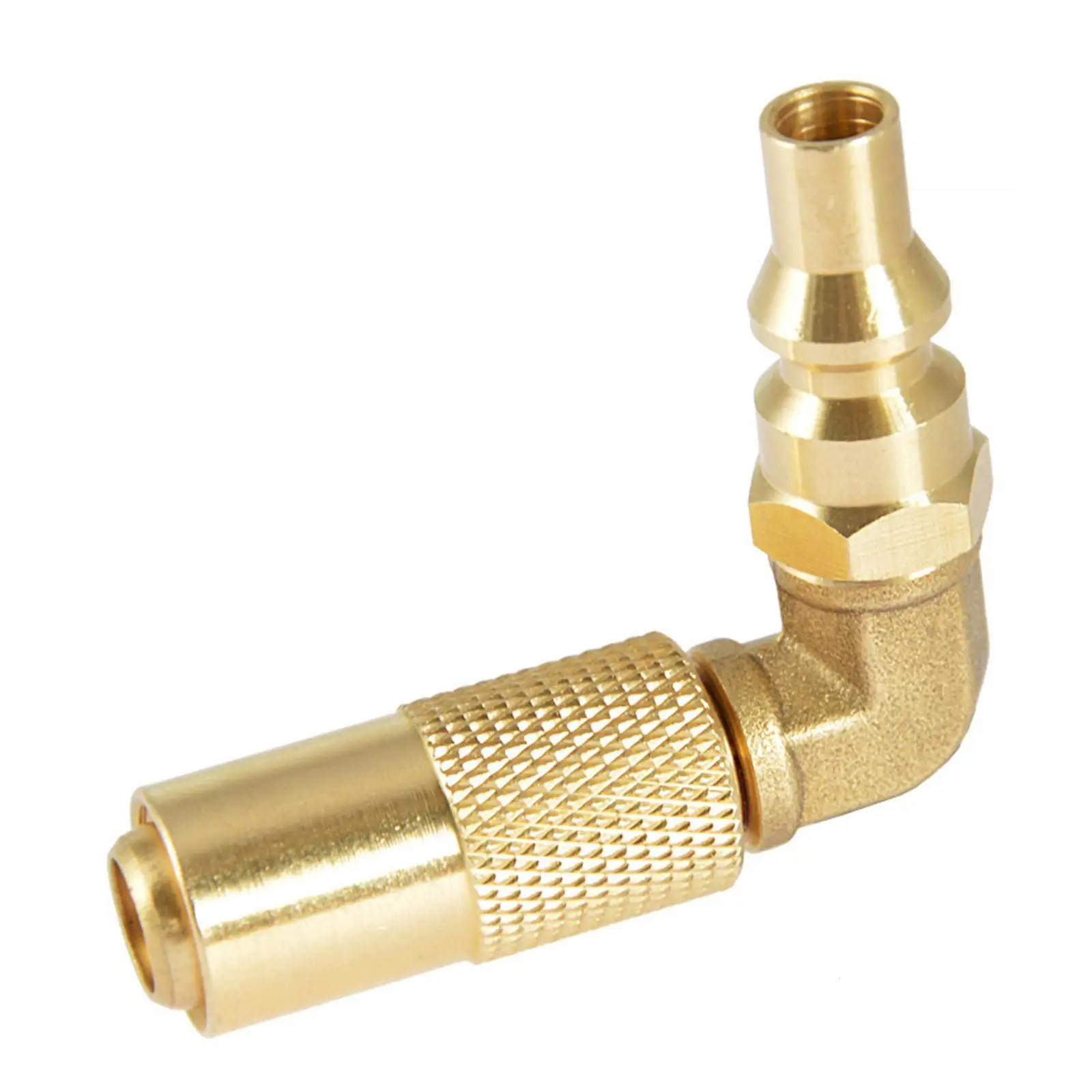 1/4 inch RV Quick Connect Elbow Adapter Conversion Fitting Brass Propane Gas Propane Elbow Adapter for Trailer Camping Grill RV