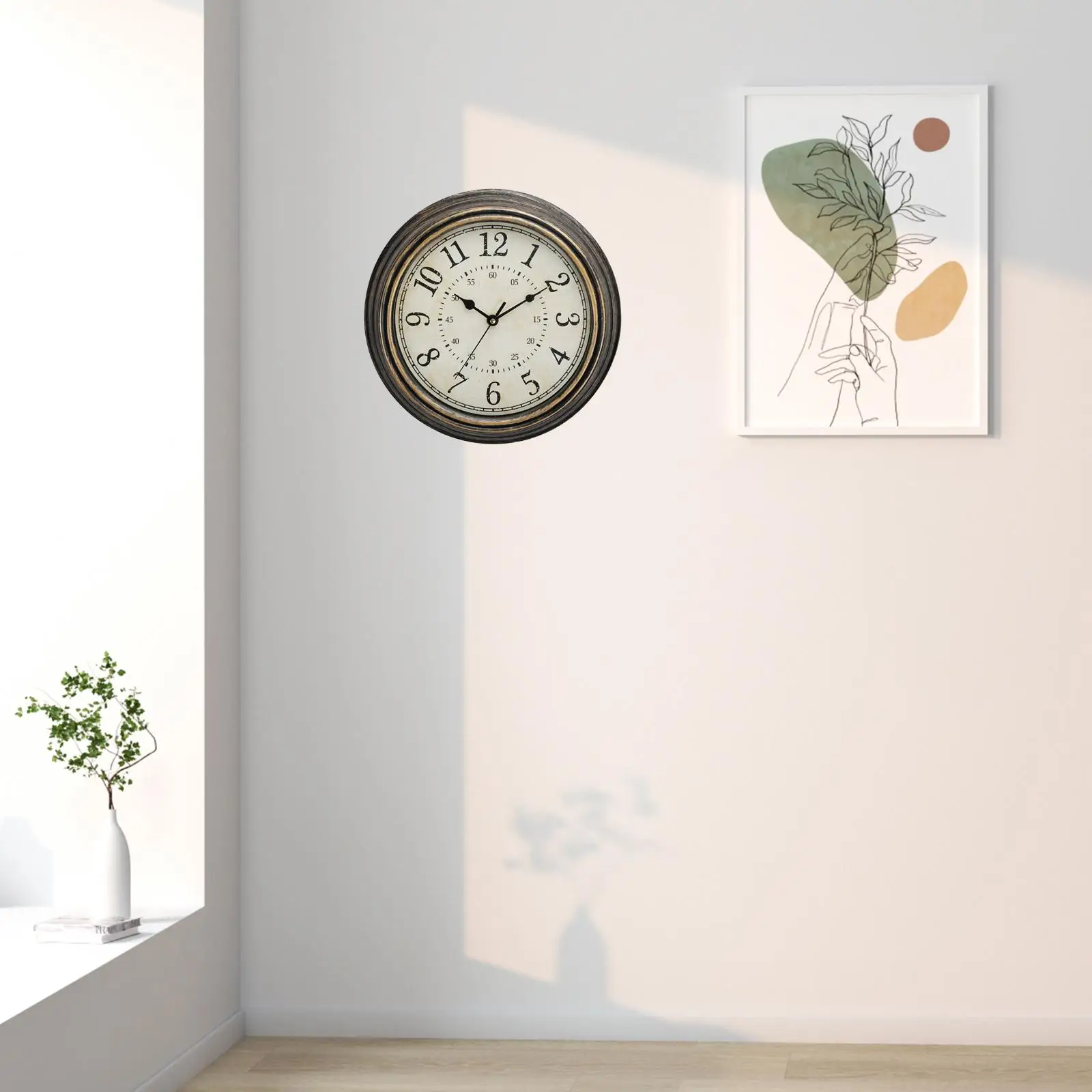 30cm Wall Clock Sweep Movement Silent Decor Round Hanging Clocks for School