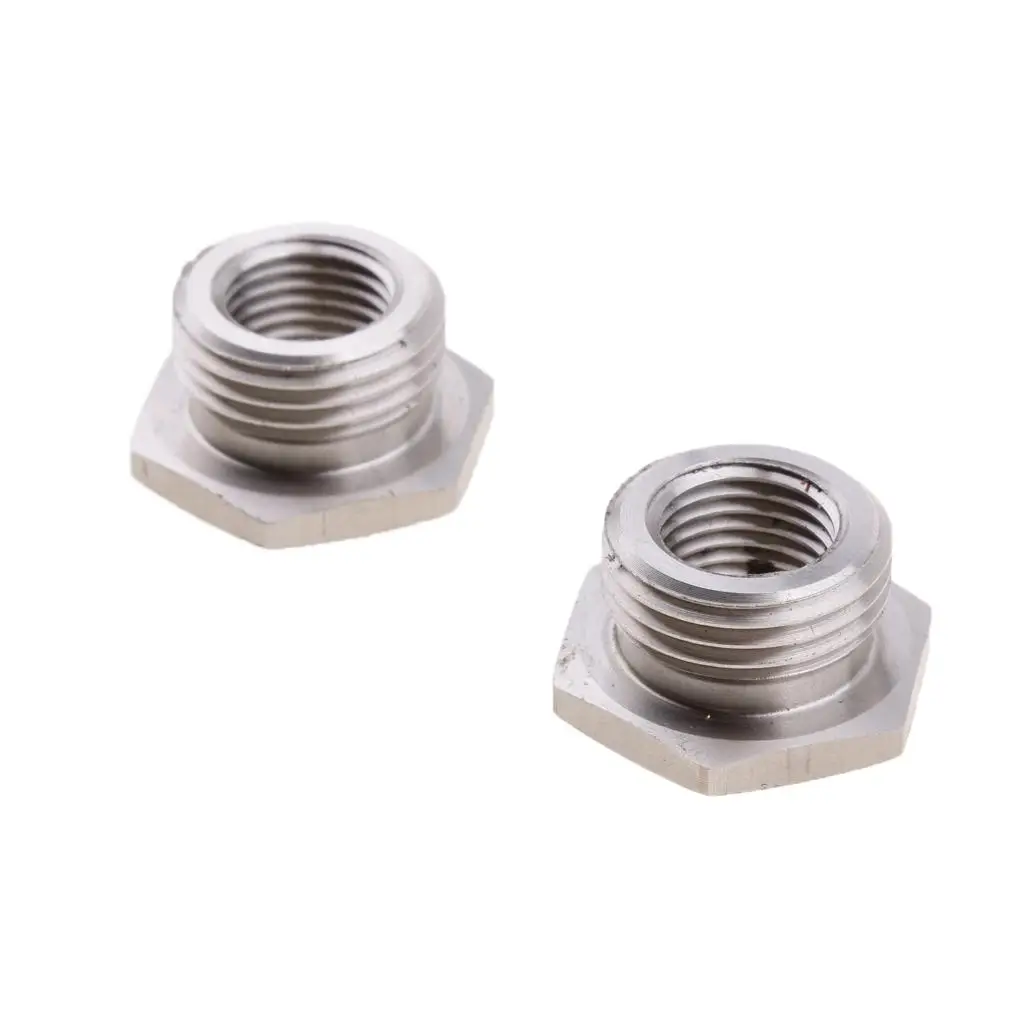 2x Stainless Reduce O2 Sensor Port Bungs Plug Adapters 18mm-12mm for