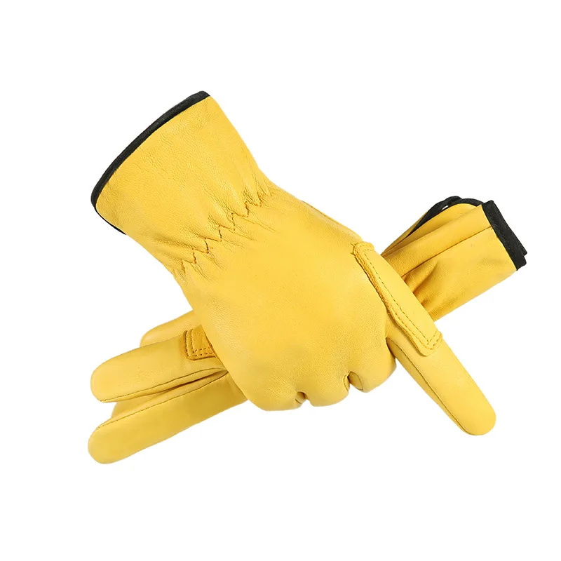 Work Gloves Leather Workers Work Welding Safety Protection Garden Sports Motorcycle Driver Wear-resistant Gloves Heat Insulation comfy work boots