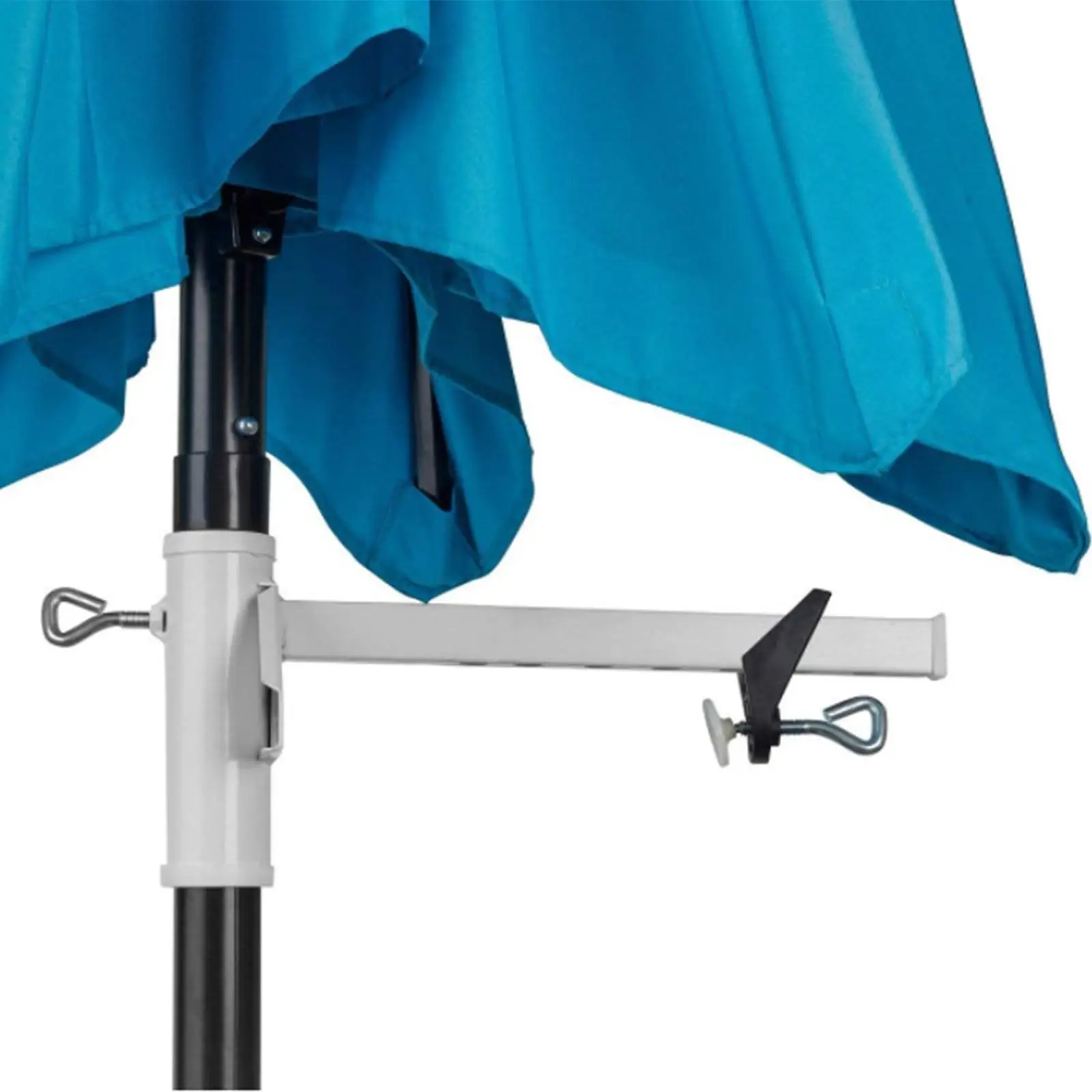 Parasol Holder Umbrella Clamp Adjustable Heavy Duty Mounting Bracket Fixed Clip for Pool Deck Railing Yard Balcony Outdoor Fence