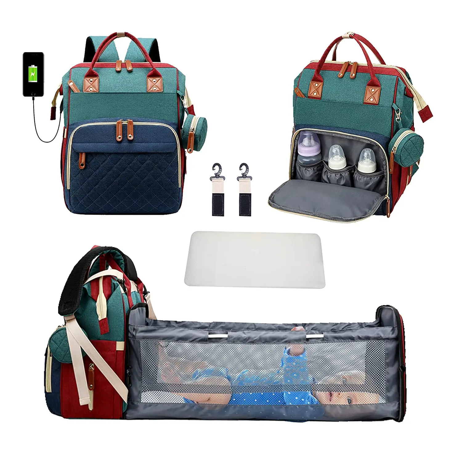 TOKOMOM™ Backpack Bag with Changing Bed