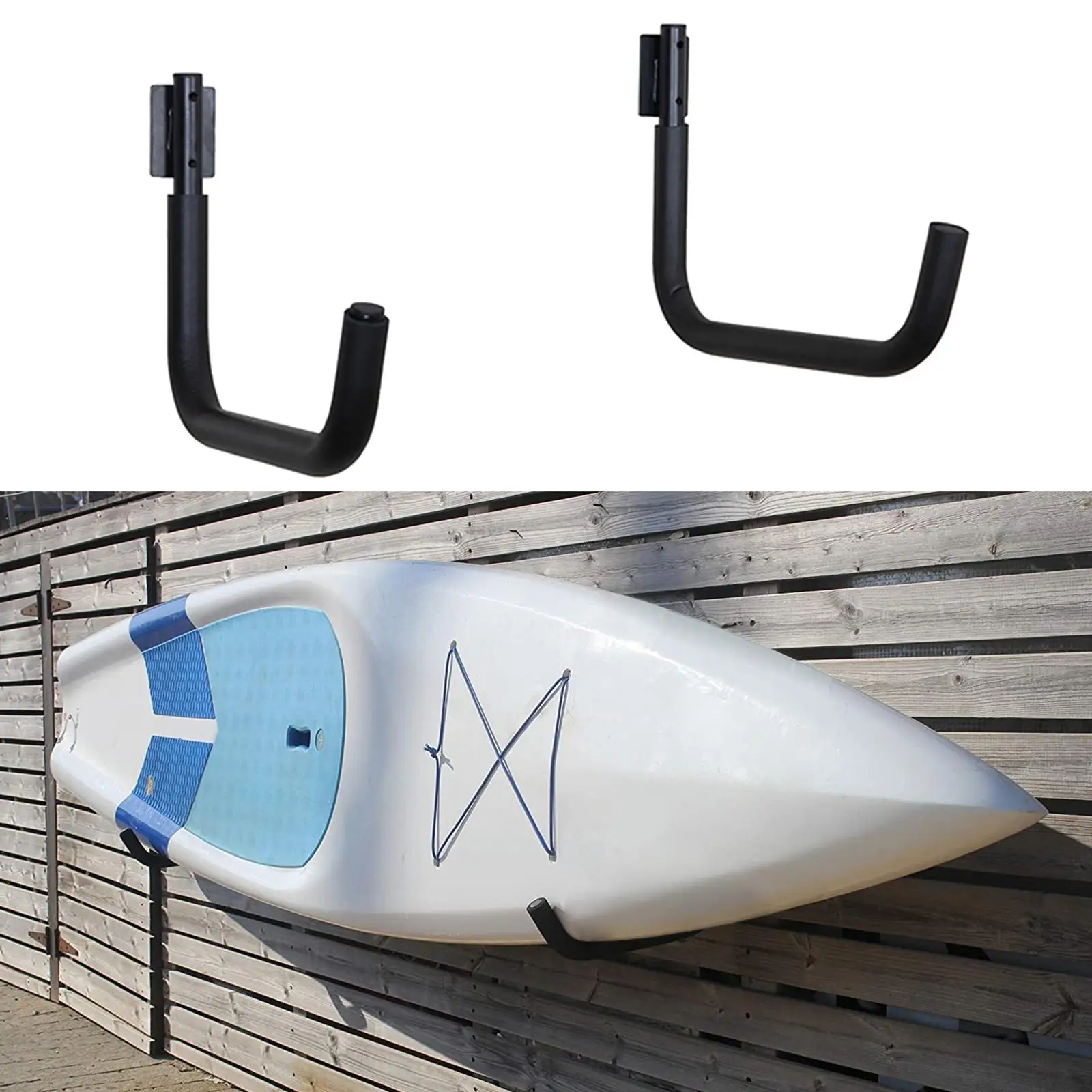 2 Pieces Kayak Hanger 100lb Capacity Indoor Outdoor Snowboard Holder Hook