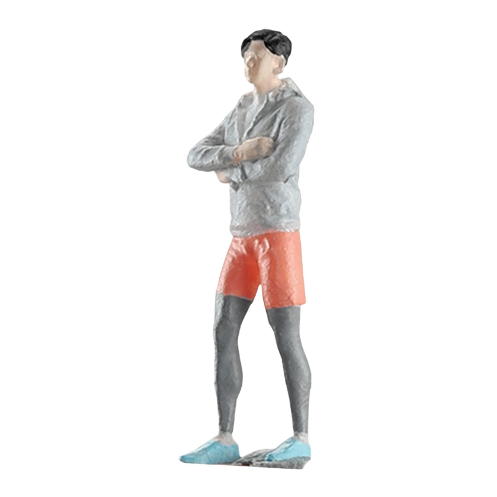 People Figures 1/64 Scale Mini Running Boy Doll Toy for Park Train Street