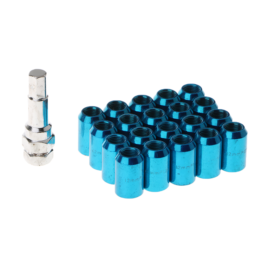 20 PIECES M12X1.25MM THREAD RACING WHEEL LUG NUTS WITH REMOVAL TOOL