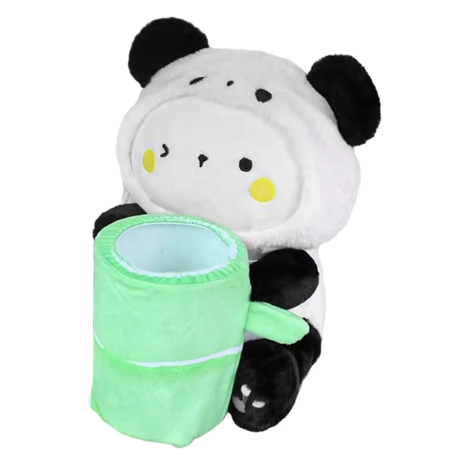 Plush Car Tissue Box Trash Can Panda Shape Plush Toy Cute Tissue Paper Box