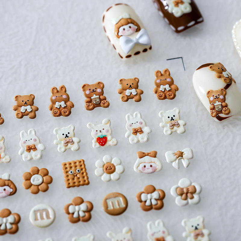 Best of 1Sheet 5D Little Bear Soft Reliefs Self Adhesive Nail Art Decorations Stickers Lovely 3D Manicure Decals Wholesale Dropshipping Reviews & Tips