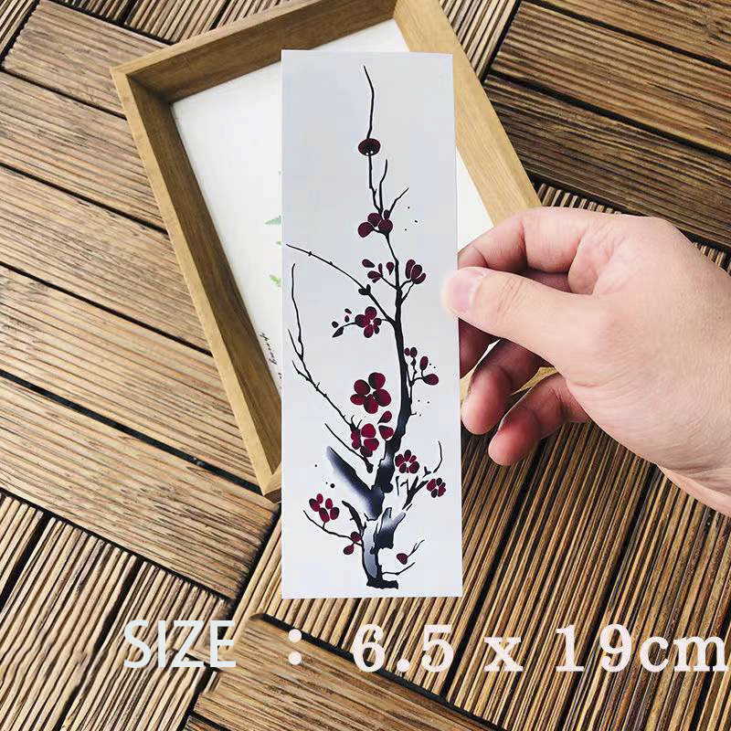 Best of Waterproof Temporary Tattoo Sticker Chinese Ink Style Plum Flower Design Body Art Fake Tattoo Flash Tattoo Arm Leg Male Female Reviews & Tips - Image 2